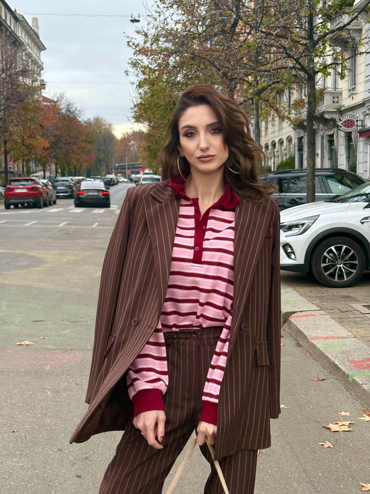 Tailleur Gessato CIOCCOLATO